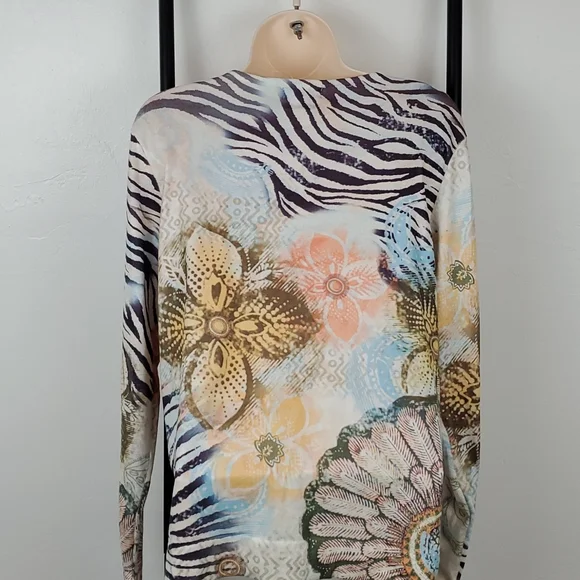 Etoile du Monde Sequins Beads cardigan sweater buttons up size 4 multicolor New - Picture 3 of 9